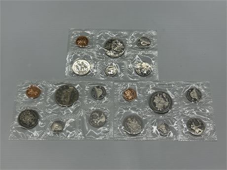 3 RCM UNCIRCULATED COIN SETS - 1968/‘70/‘72
