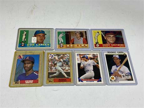 (3) 1960 TOPPS MLB CARDS INCLUDING DON LARSEN & 4 MISC MLB CARDS