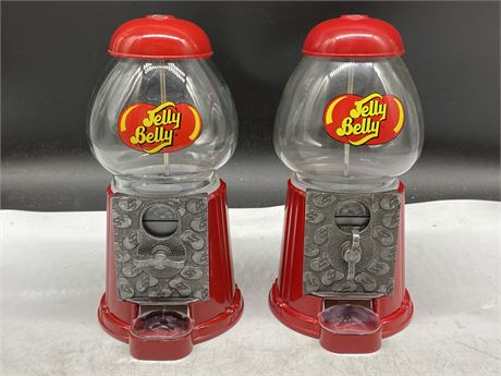 2 JELLY BELLY GUM-BALL MACHINES 9”