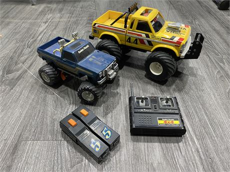 2 REMOTE CONTROL TRUCKS - UNTESTED/NEED BATTERIES