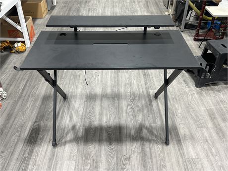 GAMING DESK W/UNDERLIGHT IN TOP LEVEL (24”x48”x36” tall)