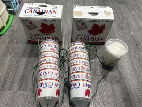 MOLSON CANADIAN PARTY LIGHTS - 24 TOTAL - 12 IN OG BOX