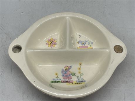 1950 NURSERY RHYME BABY FOOD HOT PLATE “MARY MARY QUITE CONTRARY”