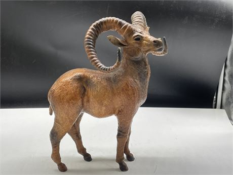 WELL DONE MCM LEATHER BIG HORN SHEEP FIGURE 9”x13”