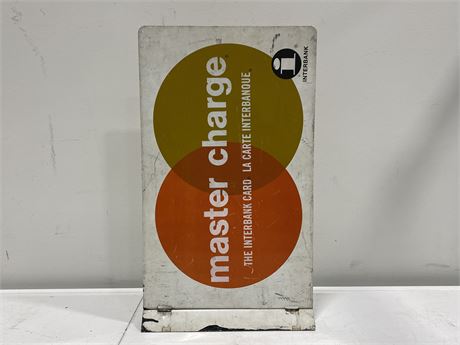 VINTAGE MASTER CHARGE FLANGE SIGN (12”x21”)
