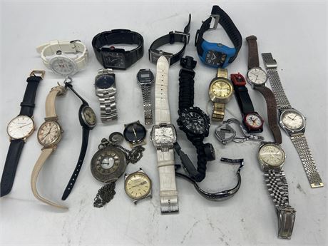 21 MISC. WATCHES - ASSORTED BRANDS & CONDITIONS