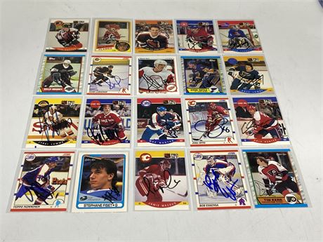 20 AUTOGRAPHED NHL CARDS (Mostly 1990s)