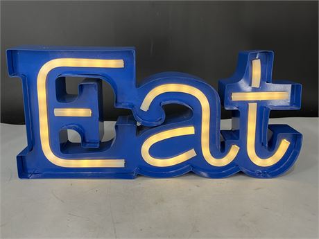 EAT LIGHT UP SIGN 15X7” (WORKING)
