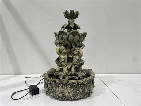 PLASTER DECORATIVE WATER FOUNTAIN - 18” TALL