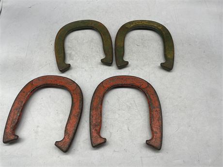 4 DOUBLE RINGER HORSESHOES - OFFICIAL DIAMOND DROP FORGED 2 1/2IBS - DULUTH USA
