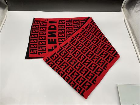 RED AND BLACK FENDI SCARF - UNAUTHENTICATED