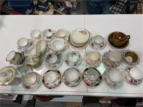LARGE LOT OF ASSORTED CHINA/SOME STONE WARE