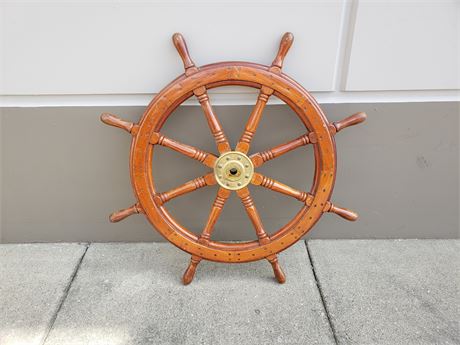 1906 NAUTICAL SHIP WHEEL (35in diameter)