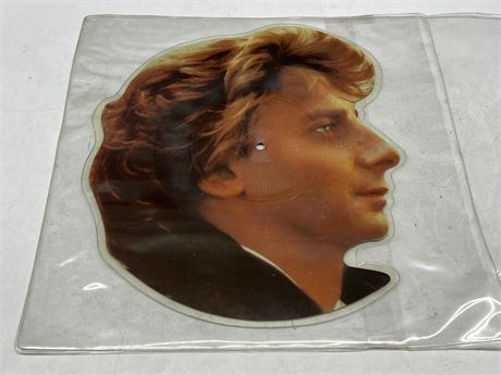 HEAD SHAPED BARRY MANILOW 45RPM RECORD