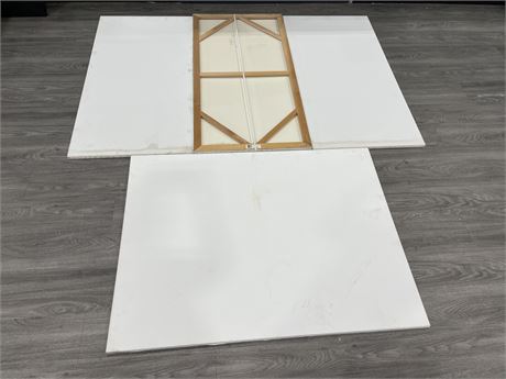 5 LARGE BLANK CANVASES (36”x48” & 24”x48”)