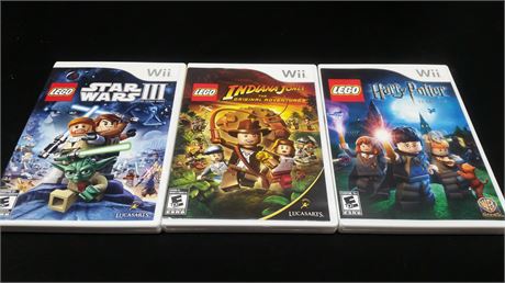 EXCELLENT CONDITION - CIB - COLLECTION OF 3 LEGO GAMES (WII)