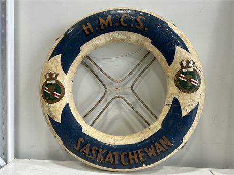 VINTAGE HMCS SASKATCHEWAN BOAT BUEY (29” wide)