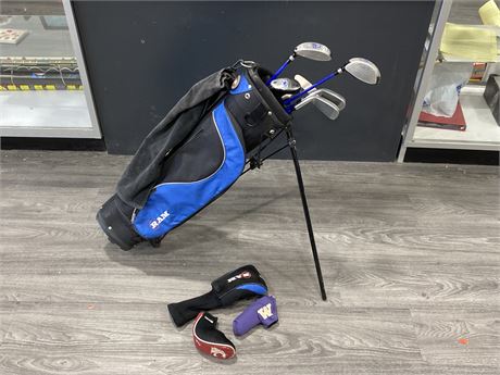 6 YOUTH RIGHT HAND GOLF CLUBS W/ BAG
