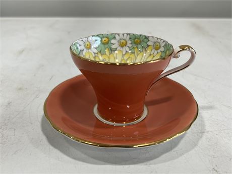 VINTAGE AYNSLEY CUP & SAUCER “HAND PAINTED”