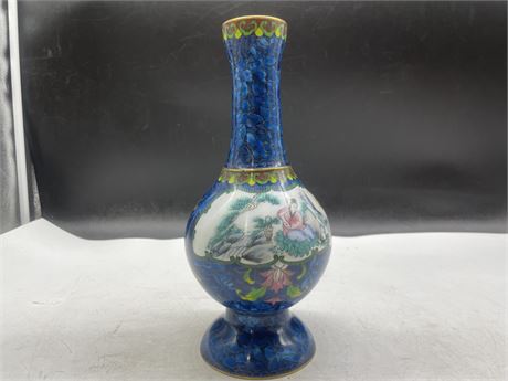 PAINTED CHINESE CLOISONNÉ VASE (10”)