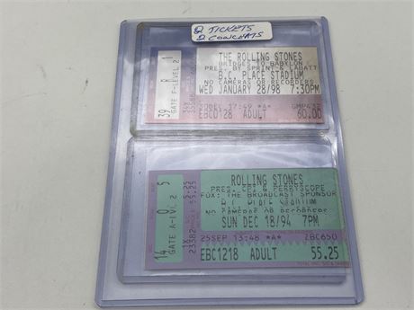 2 ROLLING STONES TICKETS FROM 1990s