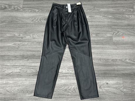 (NEW) LEATHER STYLE TOP SHOP PANTS - RETAIL $75 - SIZE 4
