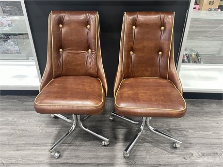 2 MCM CHROME - MADE IN CANADA CHAIRS - 3FT TALL