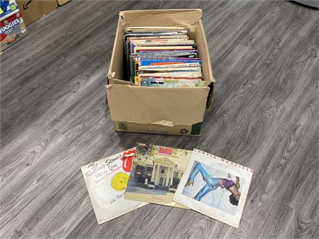 LARGE BOX OF MISC RECORDS - SCRATCHED