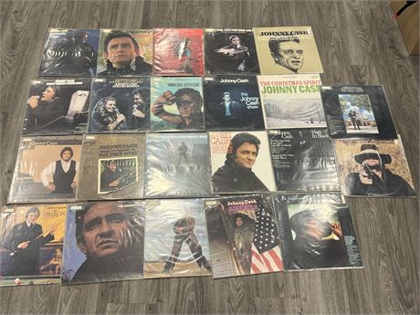 22 JOHNNY CASH RECORDS - CONDITION VARIES