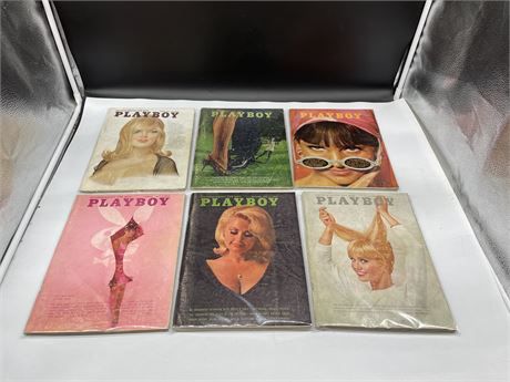 6 ISSUES PLAYBOY 1965