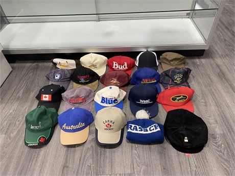 LOT OF 19 MISC HATS