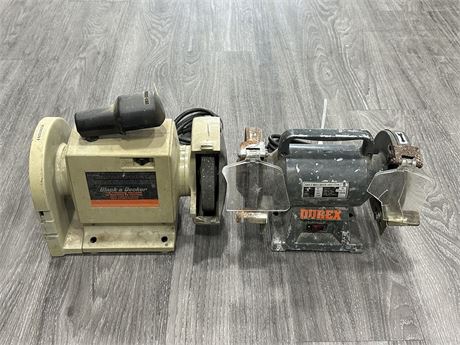 2 ELECTRIC BENCH GRINDERS - WORKING