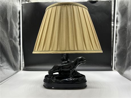 MID CENTURY BLACK PANTHER LAMP / PLANTER (18” tall)