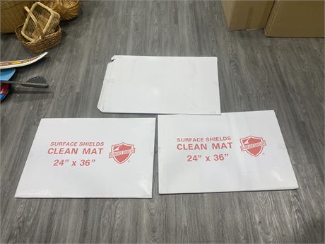 3 BOXES OF SURFACE SHEILD MATS