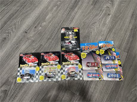 9 ASSORTED SMALL DIE CAST CARS - ALL 1990’s