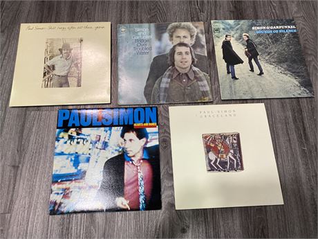 5 PAUL SIMON/SIMON & GARFUNKEL RECORDS