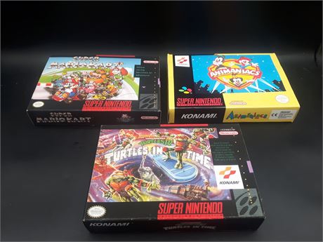 COLLECTION OF REPRODUCTION SNES GAME BOXES - NO GAMES
