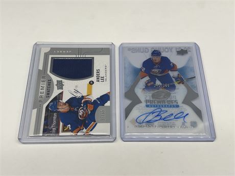 #35/99 ANDERS LEE JERSEY CARD + #144/299 ANTHONY BEAUVILLIER AUTO