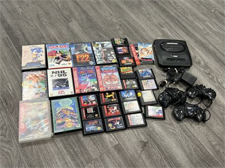 SEGA GENESIS SYSTEM W/ 28 GAMES - SYSTEM IS UNTESTED / AS IS