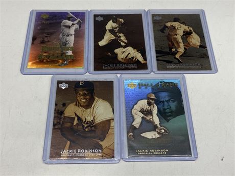 5 JACKIE ROBINSON UD INSERT CARDS