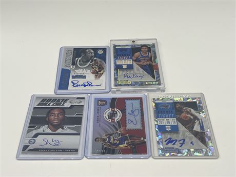 5 AUTO BASKETBALL CARDS - 4 #’d / 3 ROOKIES