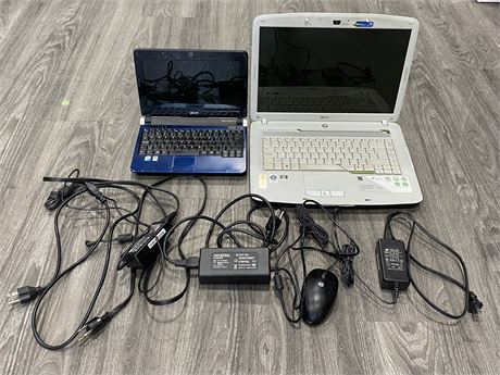 2 ACER LAPTOPS W/ACCESSORIES - WORKING (LARGEST IS 17”)