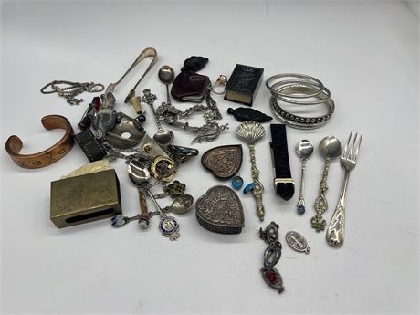 LOT OF MISC JEWLERY, COLLECTABLES & ECT - SOME MAY BE STERLING