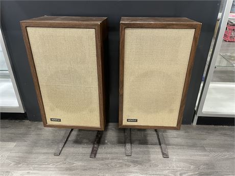 VINTAGE THE ADVENT 1 SPEAKERS ON STANDS (13”x9”x30”)
