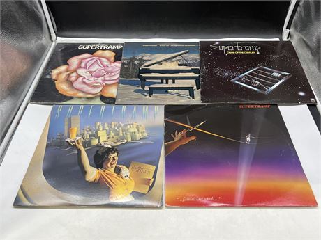 5 SUPERTRAMP RECORDS - CONDITION IS VG+ & UP
