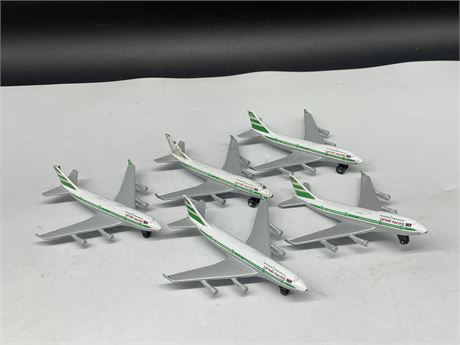 5 DIECAST MATCHBOX 747 CATHAY PACIFIC PLANES - 4.5”