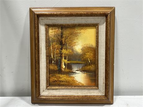 MID CENTURY SIGNED OIL PAINTING BY PHILLIP CANTRELL (13”x16”)