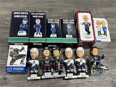 COLLECTION OF CANUCKS BOBBLE HEADS & 2 DON CHERRY BOBBLE HEADS