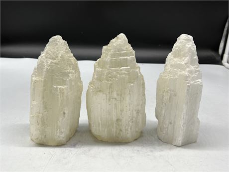 3 LARGE SELENITE TOWERS (Largest is 7.5”)