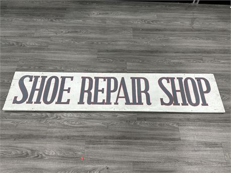 VINTAGE WOODEN NEW WESTMINSTER SHOE REPAIR SIGN (84”X18”)